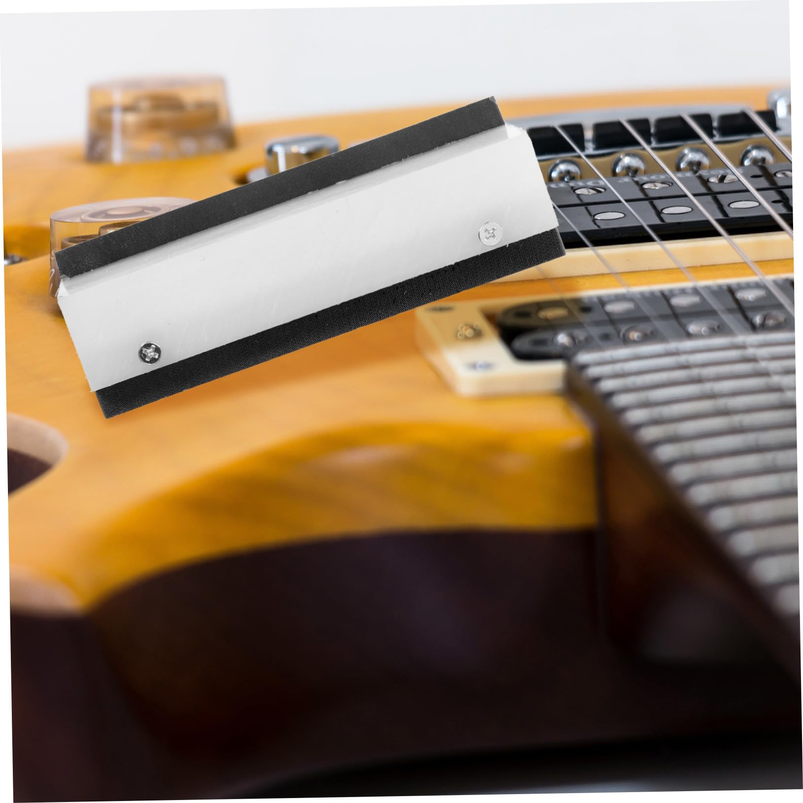 Bundfeile für E-gitarre und Bass 2-in-1 aus Kohlenstoffstahl und Kunststoff Ergonomisch Schützt vor Kratzern für Wartung und Politur