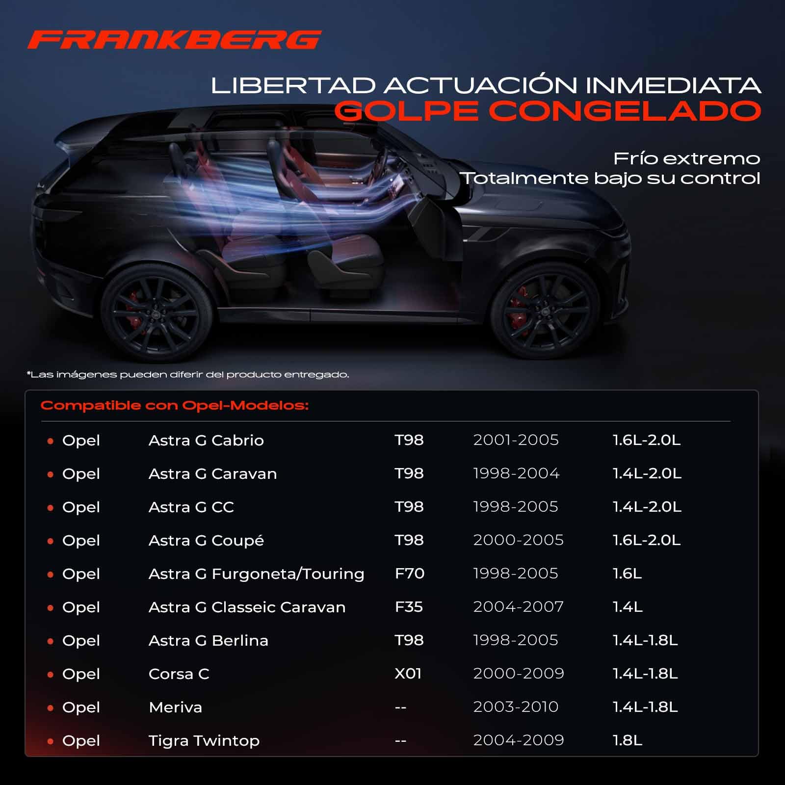 Frankberg Compresor de aire acondicionado con embrague Gasolina Compatible con Astra G Cabriolet F67 Astra G Caravan T98 Astra G CC F08 F48 Meriva Replace# 24462196incl. aceite premezclado