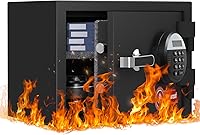 Lockworth 1.2 Cu Ft Fireproof Safe Box: Digital Keypad, Alarm, Removable Shelf for Documents, Jewelry & Valuables - Home Office Security
