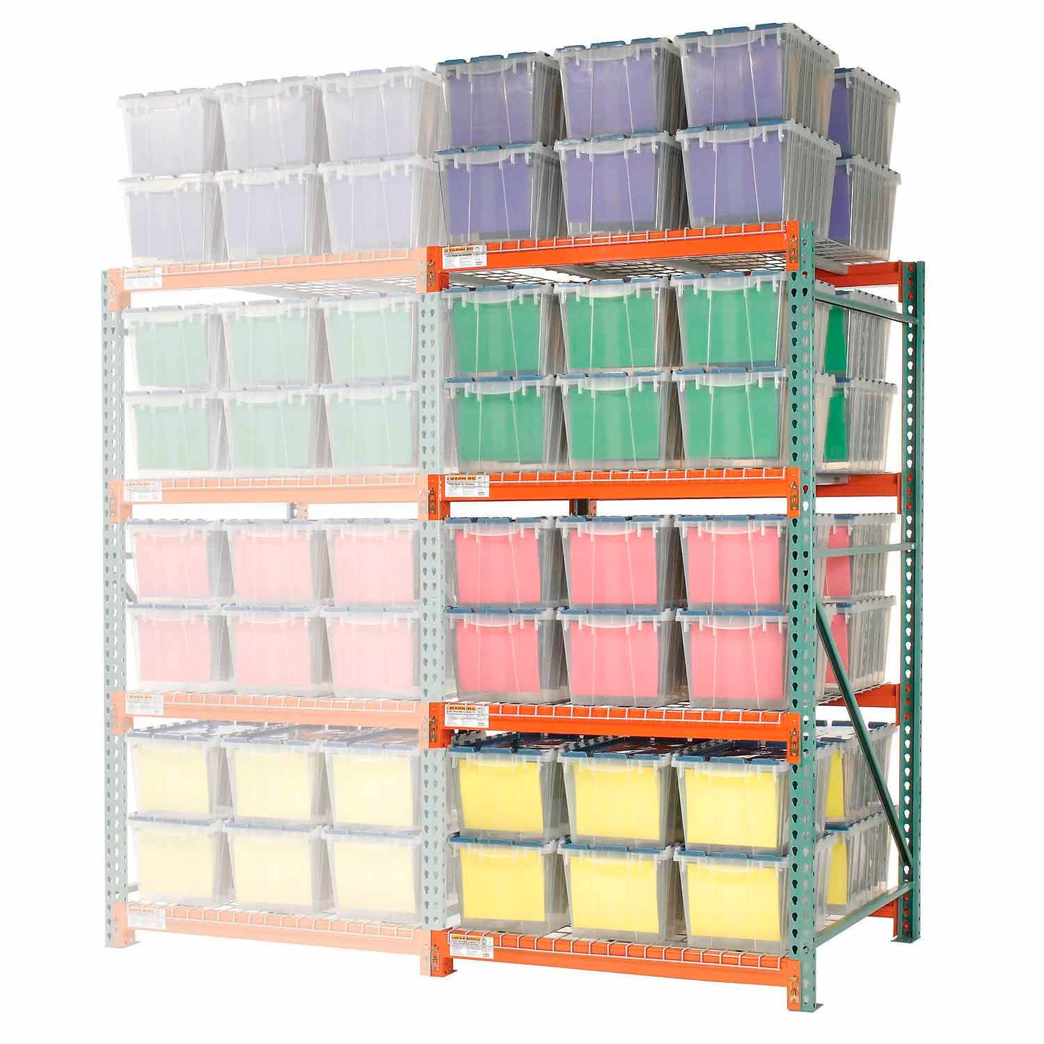 Record Storage Rack Add-On Letter Polyethylene Box 48" W x 48" D x 96" H by Global Industrial – Alloy Steel, Gray, Model 258219N
