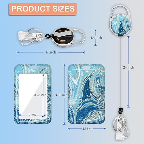 Miniatura 2 de Soporte para insignia, carrete de insignia con clip giratorio para cinturón, carrete retráctil resistente, soporte deslizante para tarjetas de