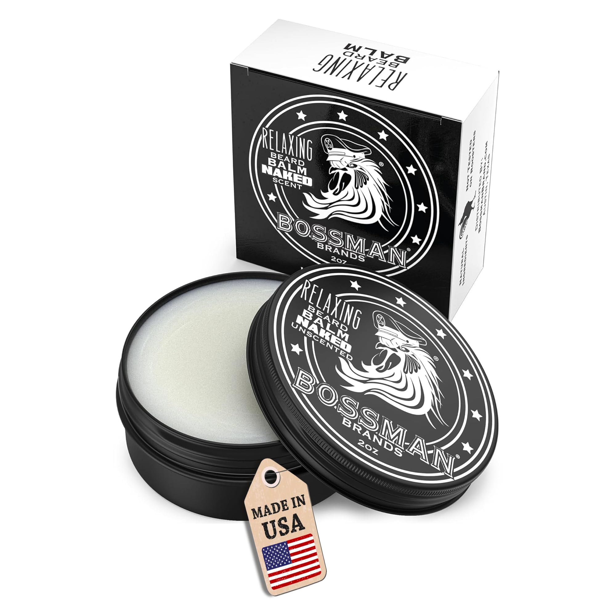 - Bossman Relaxing Beard Balm for Men (Naked - Unscented) – Tames, Relaxes, Thickens & Softens for Ultimate Beard Care – Made in USA