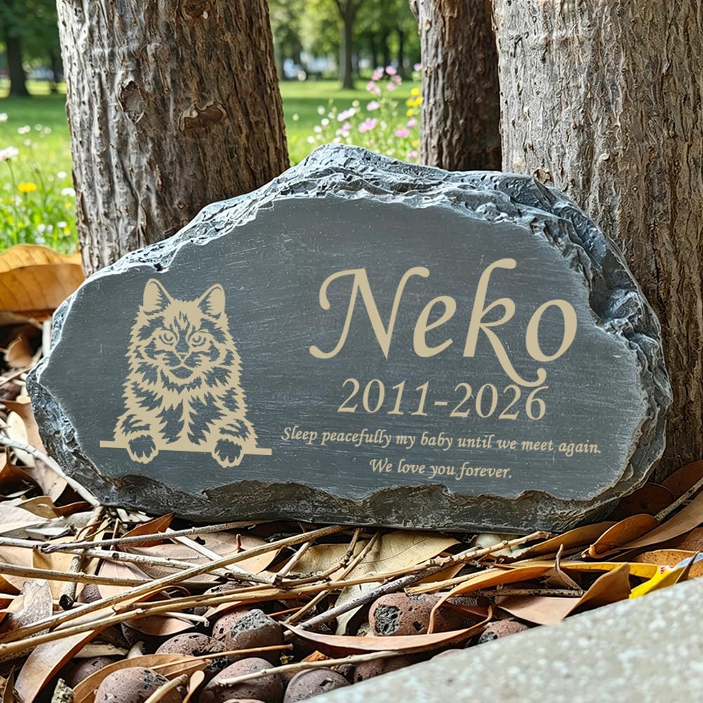HJHHARTSPACE Personalized Cat Memorial Stones - memorials and funerary pet | Mubboo