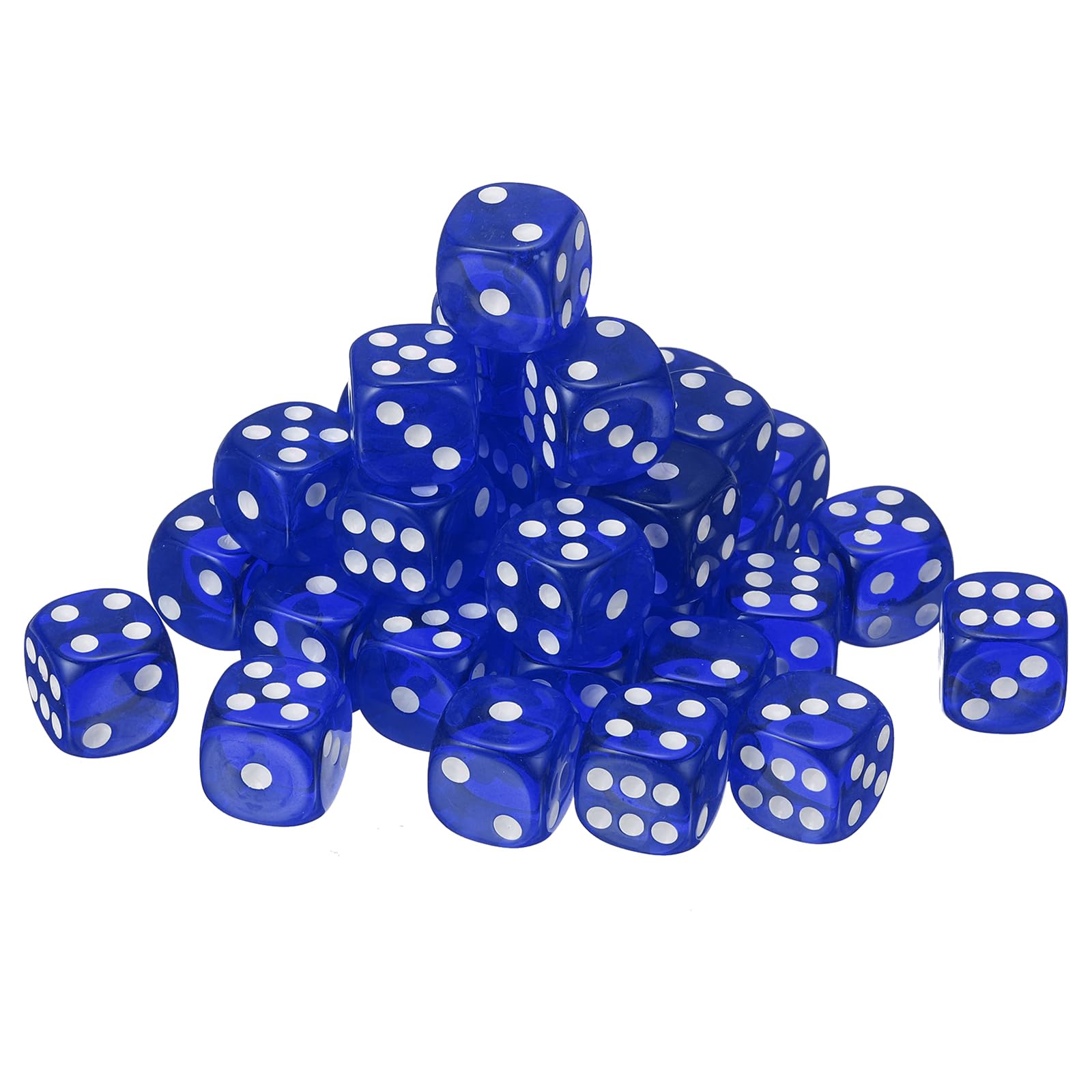 sourcing map 40Pcs 6 Sided Acrylic Dice, 16mm Game Dice Blue