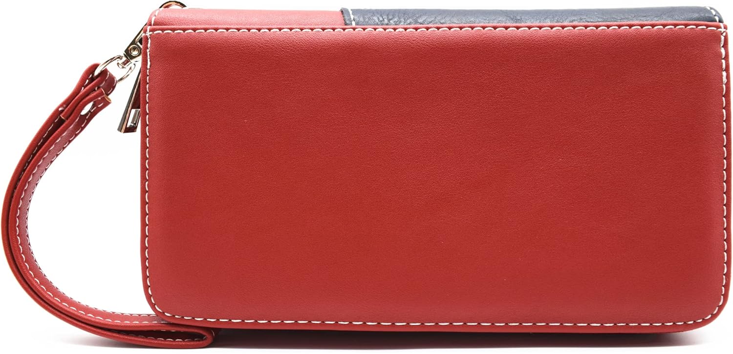 American Flag USA Stars and Stripes Patriotic Leather Purse Women Rhinestone Country Handbag Wallet Set Red White and Blue - Image 5