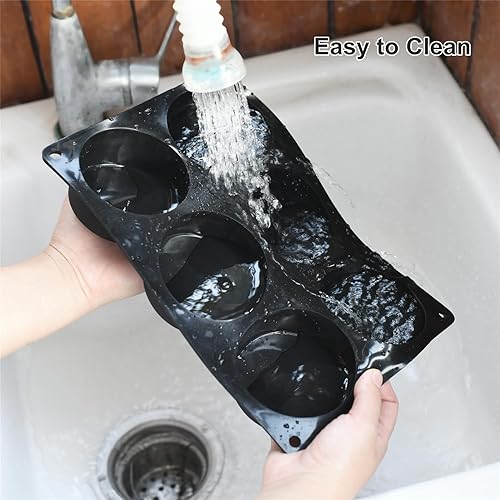 Miniatura 4 de Mirenlife Molde de silicona antiadherente para magdalenas y magdalenas, 6 tazas, molde para magdalenas de gran tamaño, juego de 2