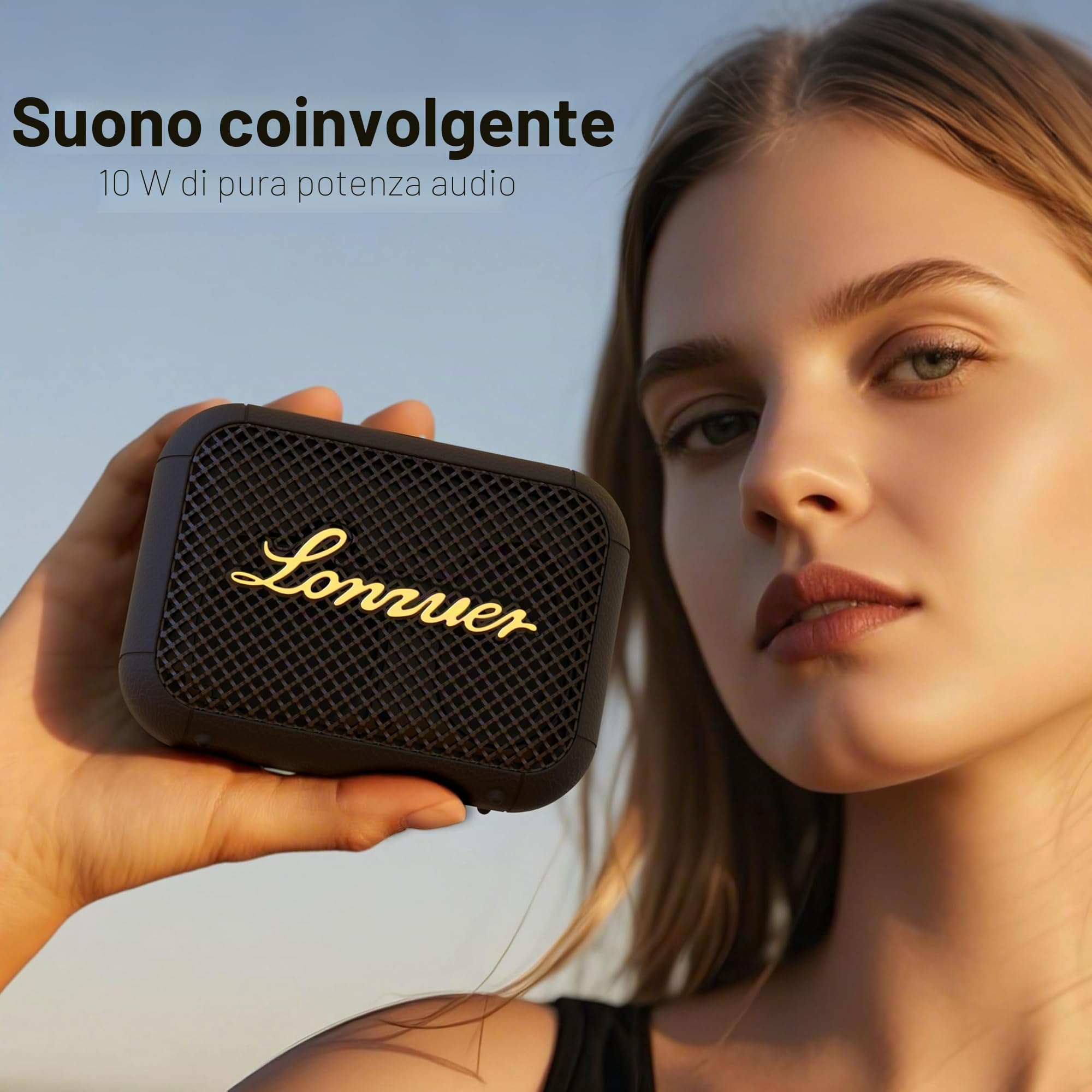 Leap Altoparlanti Portatili Wireless Bluetooth-Piccolo Altoparlante Da doccia IPX7,Display Della Batteria,Suono Stereo,TWS,CHIAMATE Con Cinturino Di Montaggio Per Ciclismo,Sport,Viaggi,Campeggio-Nero
