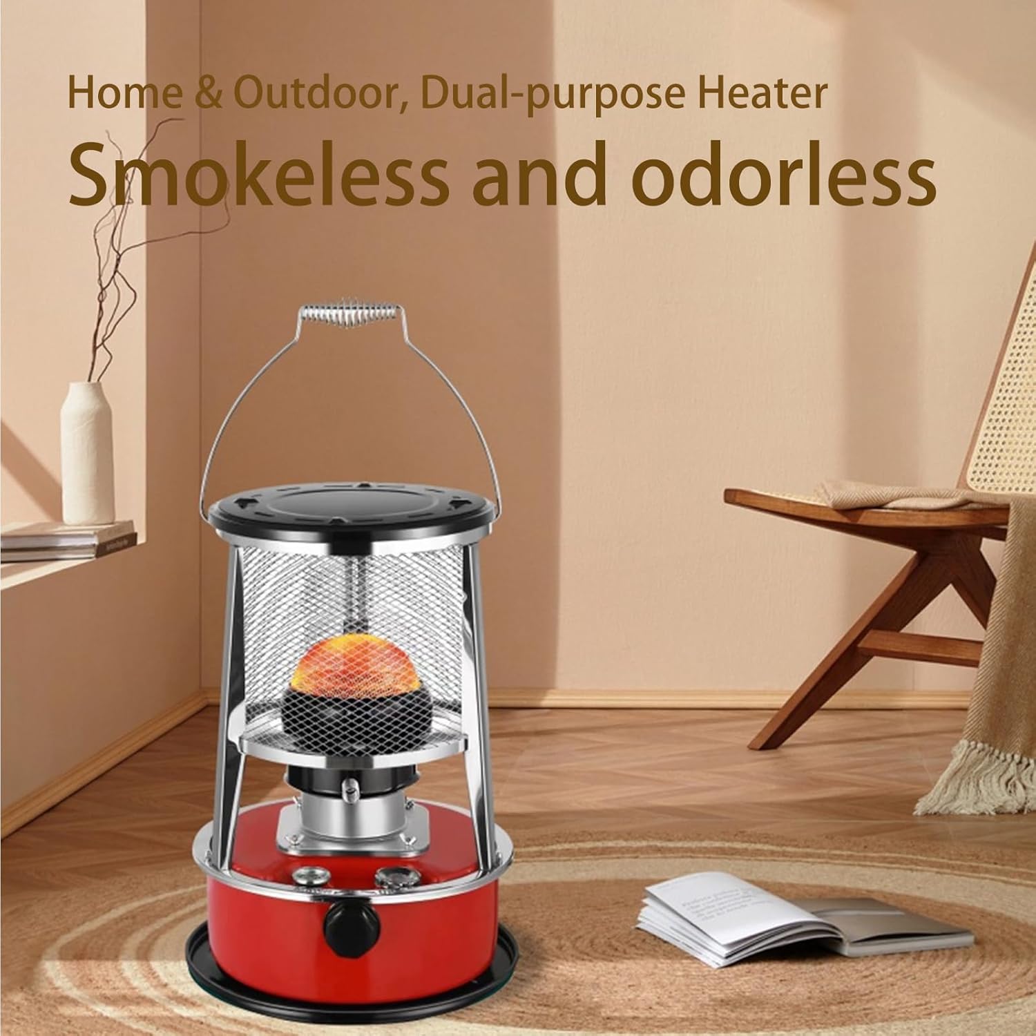 Indoor Heater Non Electric, 9000btu Portable Multifunctional Erosene Heaters for Indoor Use, Efficient Non Electric Heater, Adjustable Height & Flame Camping for Outdoor Use, Ice Fishing Camping (C#)