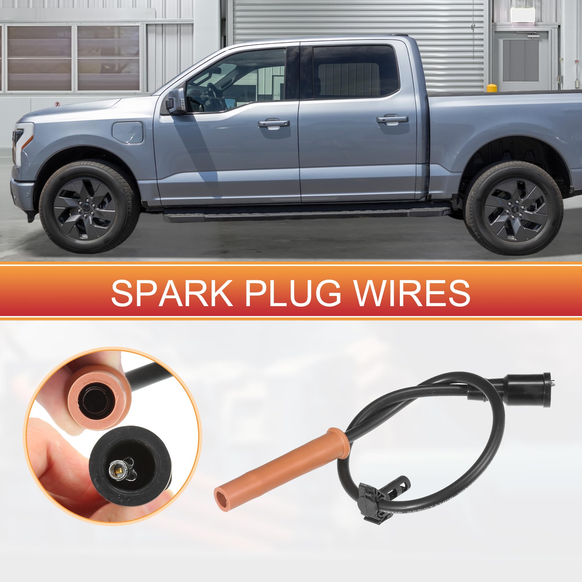 QUARKZMAN Cables De Bobina De Encendido De Bujía Para Coche Cable De Arnés De Bobina De Encendido De 8Mm Para Ford F-150 F-250 E-350 Super Duty 6.2L - Paquete De 8