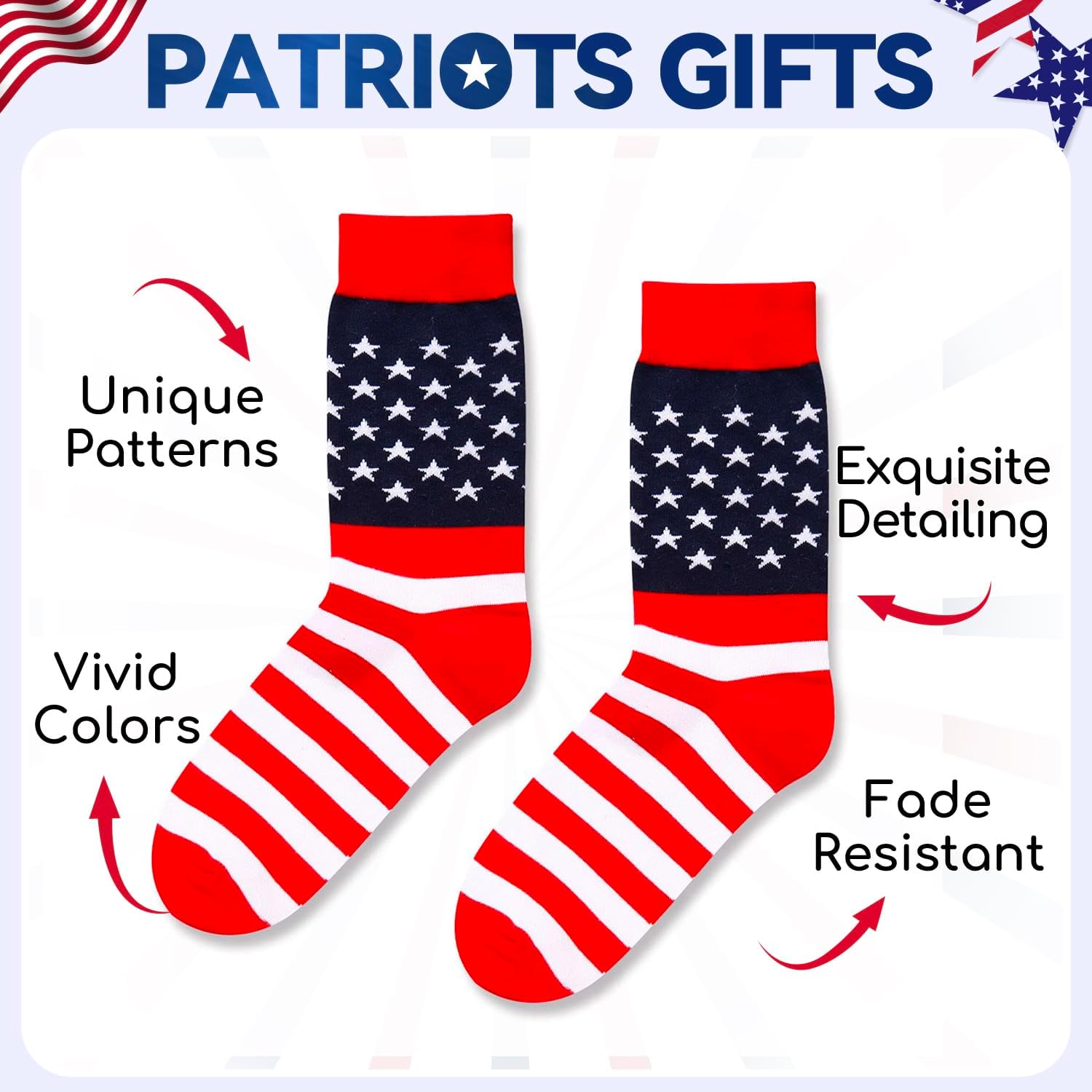 HAPPYPOP Funny Socks for Men - American Flag Optometry Golf Bowling Medical Teeth Gifts - Image 6