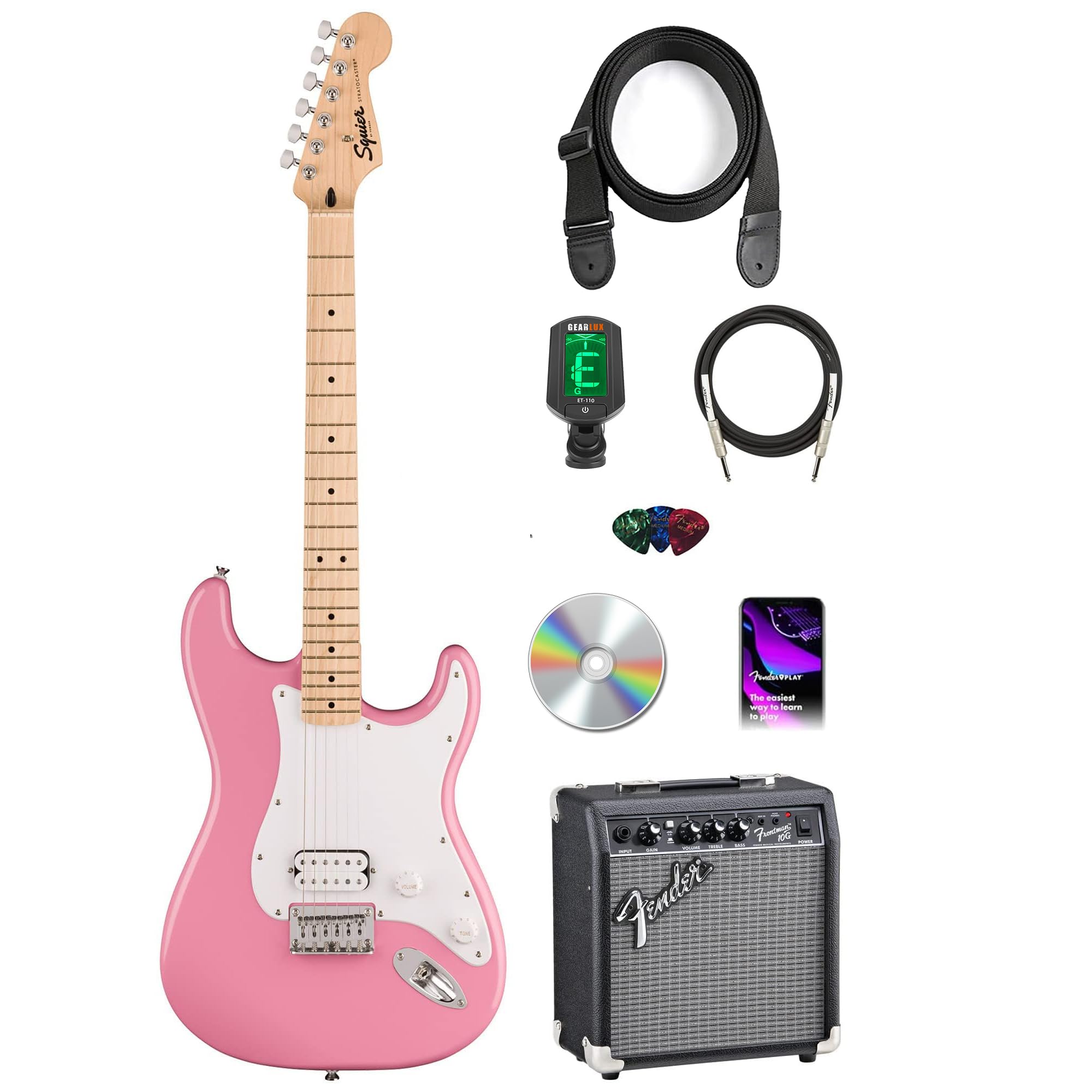 ギター Squier Stratocaster Piggy HU-8300 tuner Amazon.com: Fender Squier Sonic Stratocaster HT H - Flash Pink