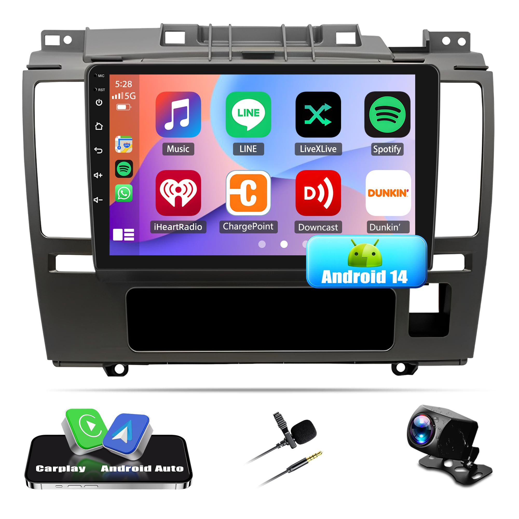 Android 14 Carplay For Nissan Versa 2007-2011 Car Radio GPS Stereo Navi 2+32G