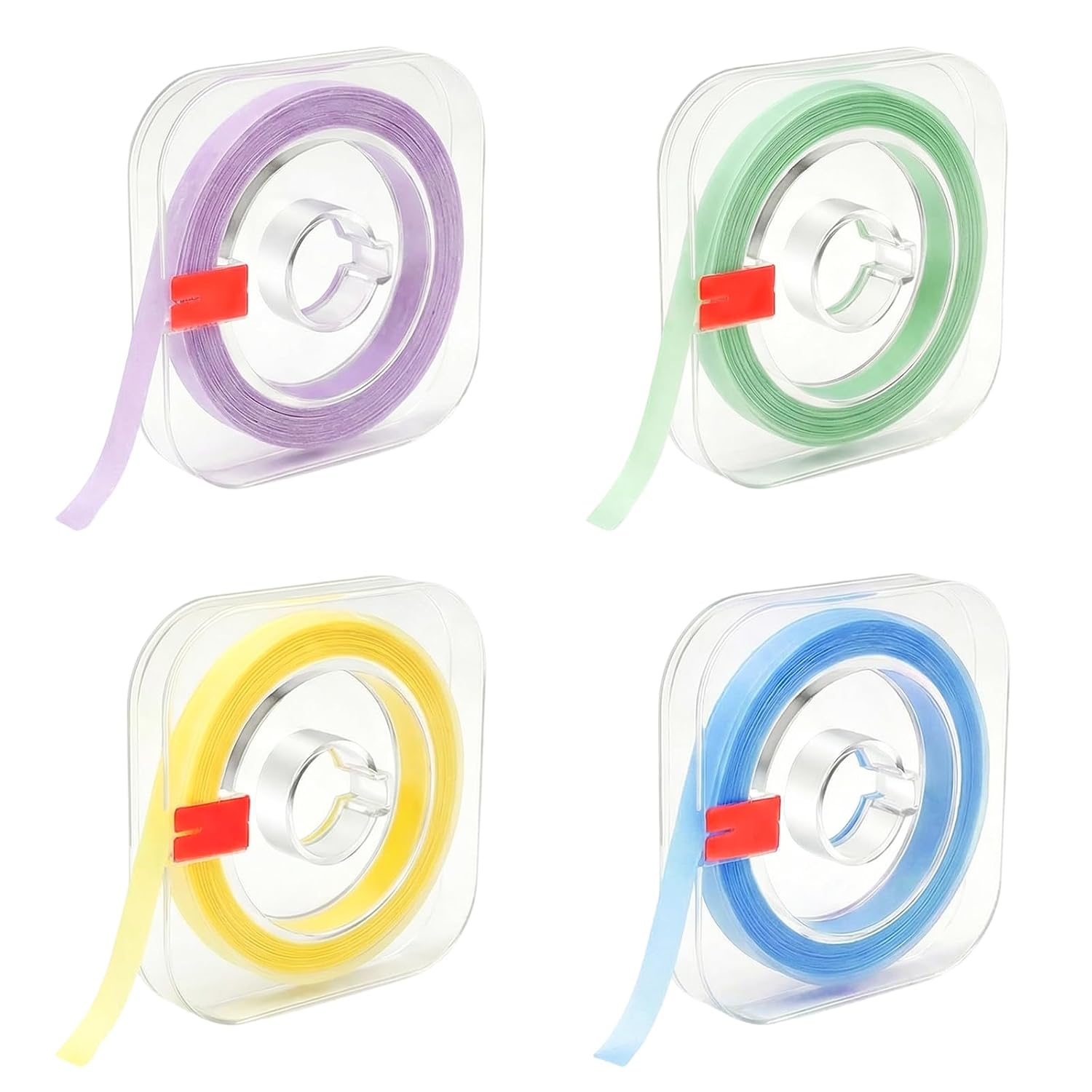 4 Volumes Tooth Sandpaper 4 mm x 6 m - Dental Polishing Strips for Interdental Spaces Tooth Polishing Strips - Deep Cleaning for Oral Hygiene - Travel-friendly Pink Green Yellow Blue