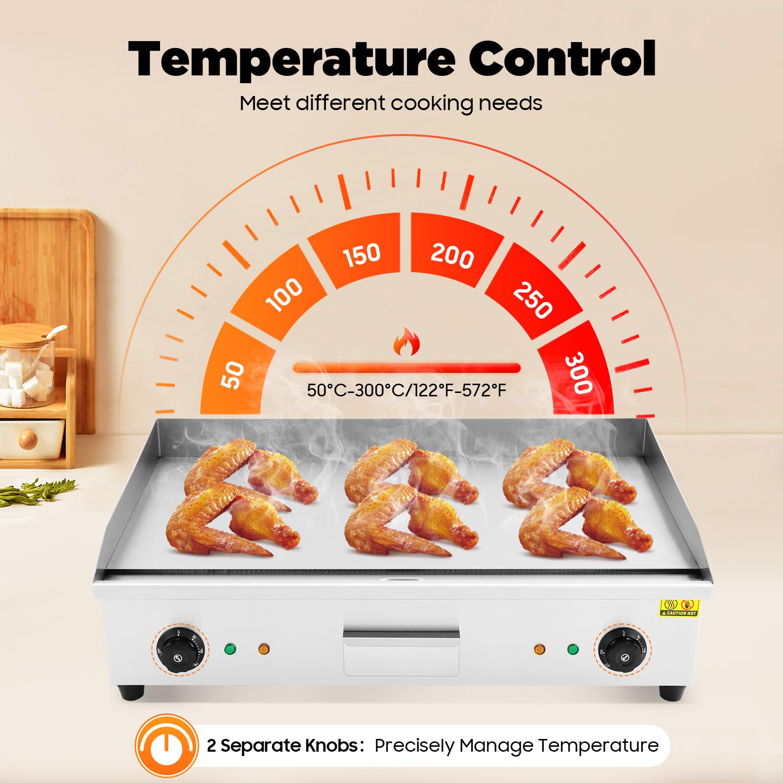 Gastro Elektrische Grillplatte Bratplatte Teppanyaki Elektrogrill Temperaturregelung Griddle Tischgerät Kommerziell