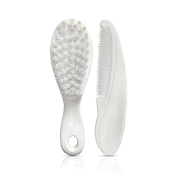LuvLap Elegant Baby Comb & Brush Set, Soft Bristles for Gentle Hair Grooming, Complete Hair Grooming Kit for Infants, Newborns & Toddlers, Suitable from Birth (0M+), Perfect Baby Shower Gift - image, photos