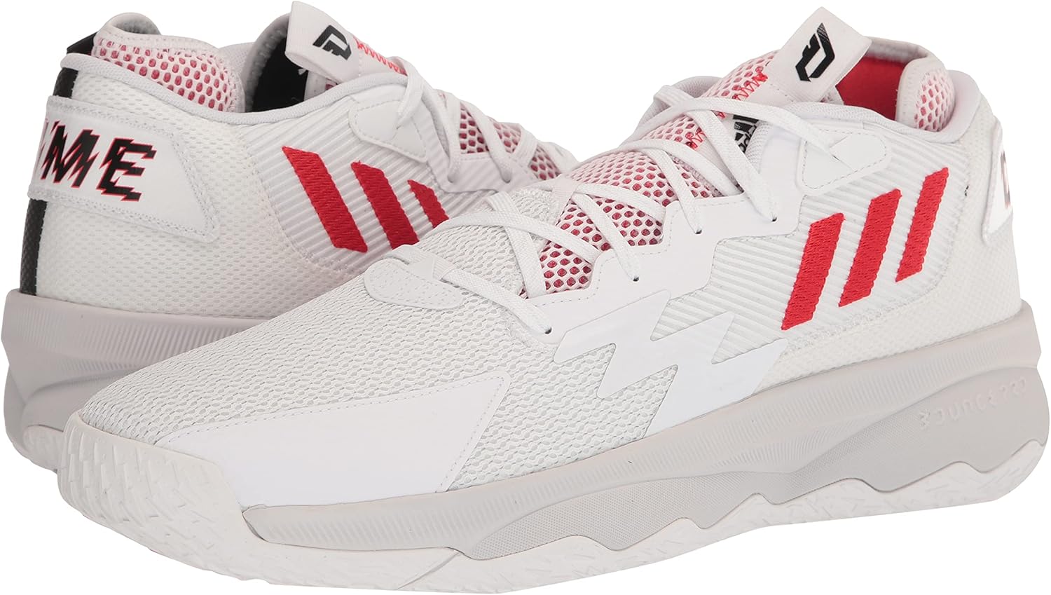 Adidas Adult Dame 8 White/Vivid Red/Core Black 6 - Image 7