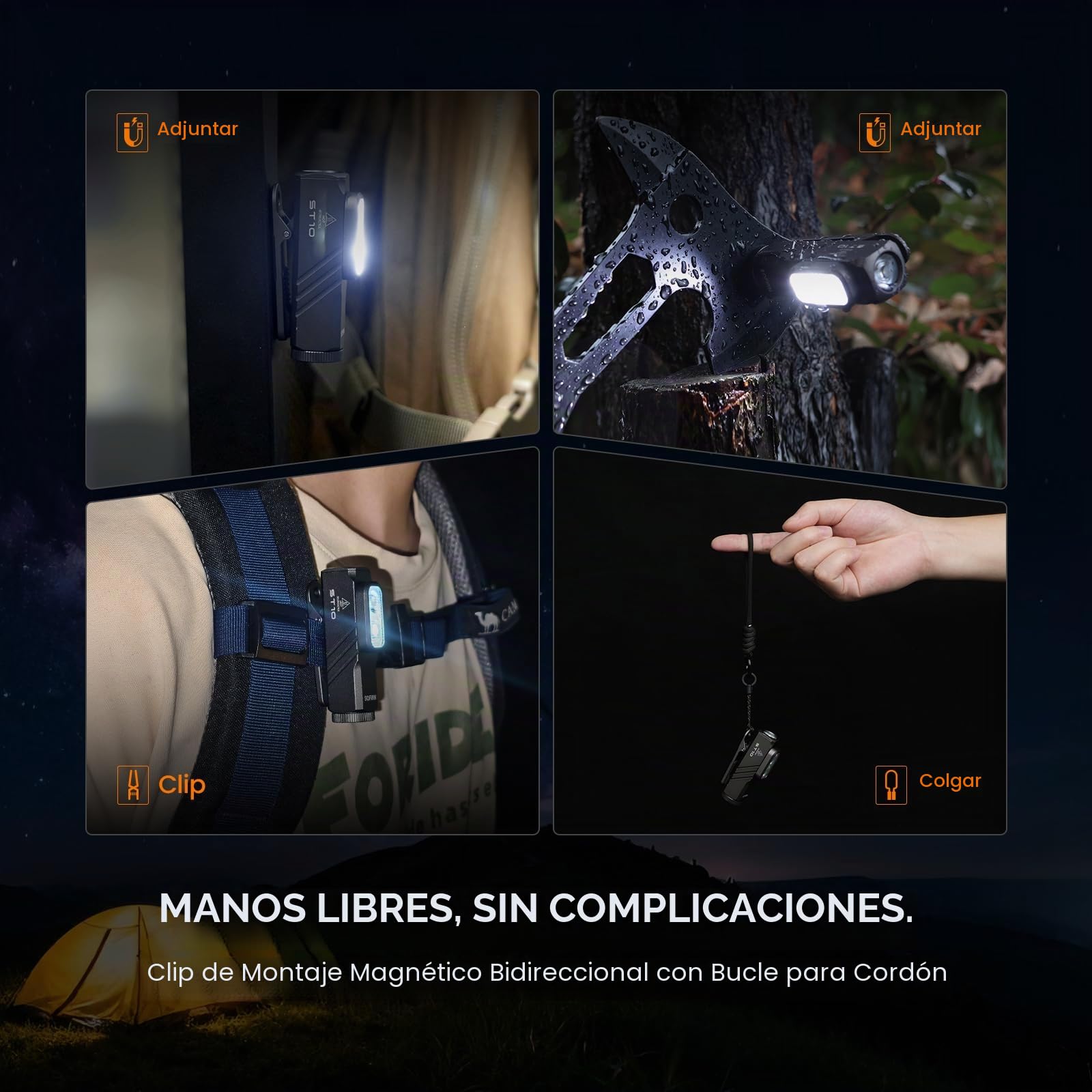 sofirn ST10 EDC - Linterna recargable con clip con luz roja, 1000 lúmenes brillante IPX6, multimodo, magnética, pequeña luz de bolsillo con señalización, ciclismo, camping, emergencia