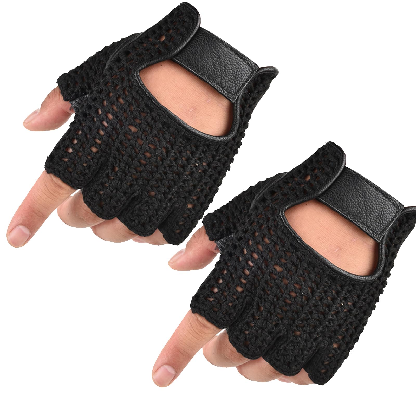 QIEIEI 1Pair Men Wools Leather Gloves Half Finger Fitness Mittens Cycling Outdoor Gloves for Outdoor Cycling and Fitness