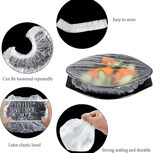 Miniatura 3 de Fresh Keeping Bags - Fundas elásticas reutilizables para almacenamiento de alimentos con bordes elásticos, fundas de plástico elásticas para tazones