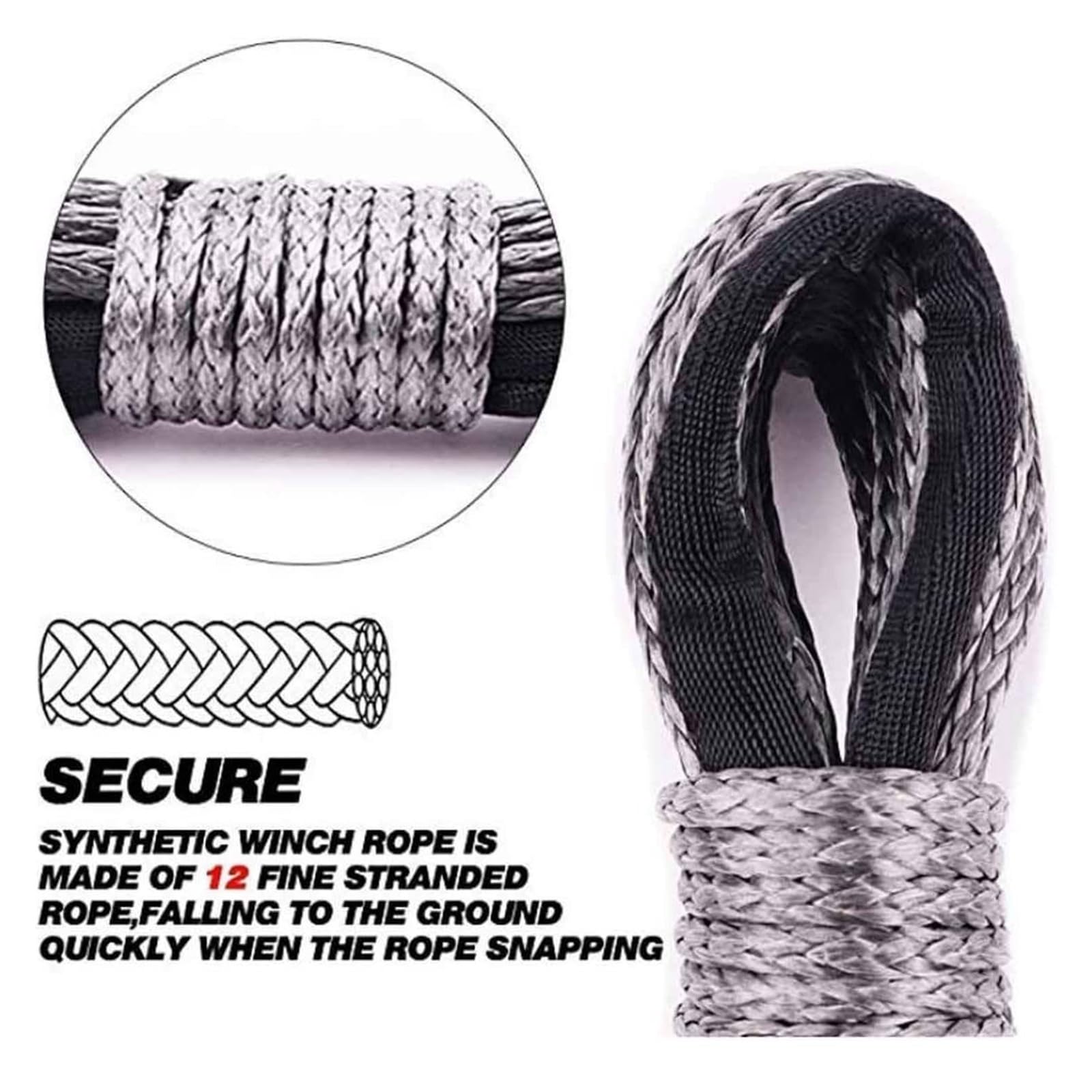 Linia Wciągarki 6mm/15M Kabel Syntetyczny Lina Holownicza 7000/5500LBs 1/4 ''linia Przyczepy Do SUV ATV UTV Ciężarówka Akcesoria Samochodowe Solidna I Niezawodna(Orange Mattress)