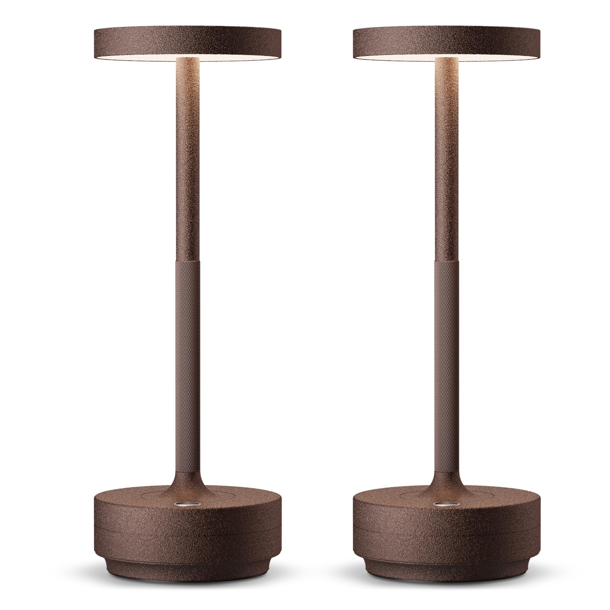 HYMZP Lampada da Tavolo Senza Fili Ricaricabile,Lampada Led da Tavolo,3 Modalità di Colore, IP54, per Interni/Esterni, Ristorante (2x Ruggine)