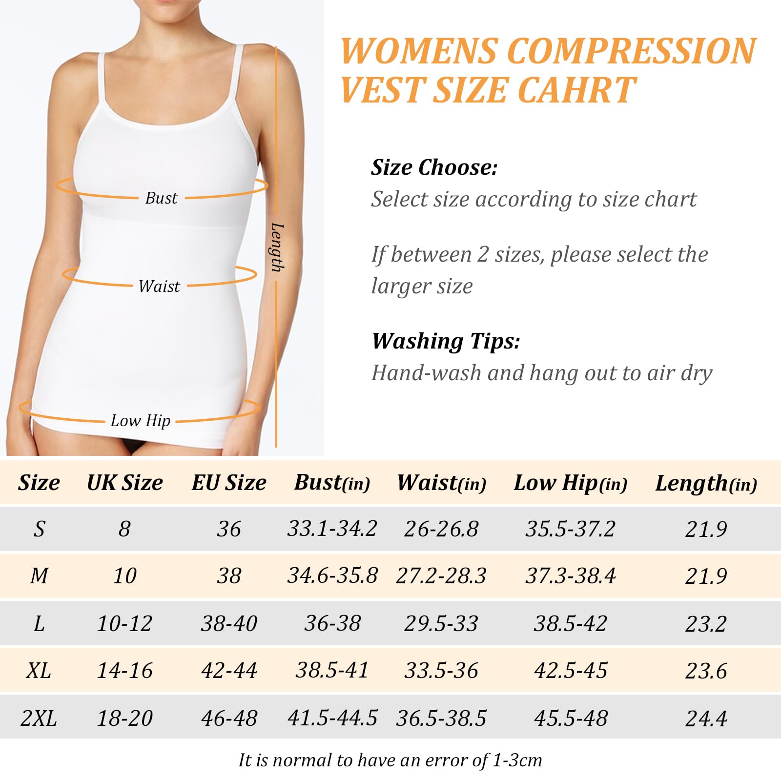 Shapermint Cami UK - Chaleco de compresión adelgazante para mujer y mujer, camiseta moldeadora con tirantes delgados ajustables