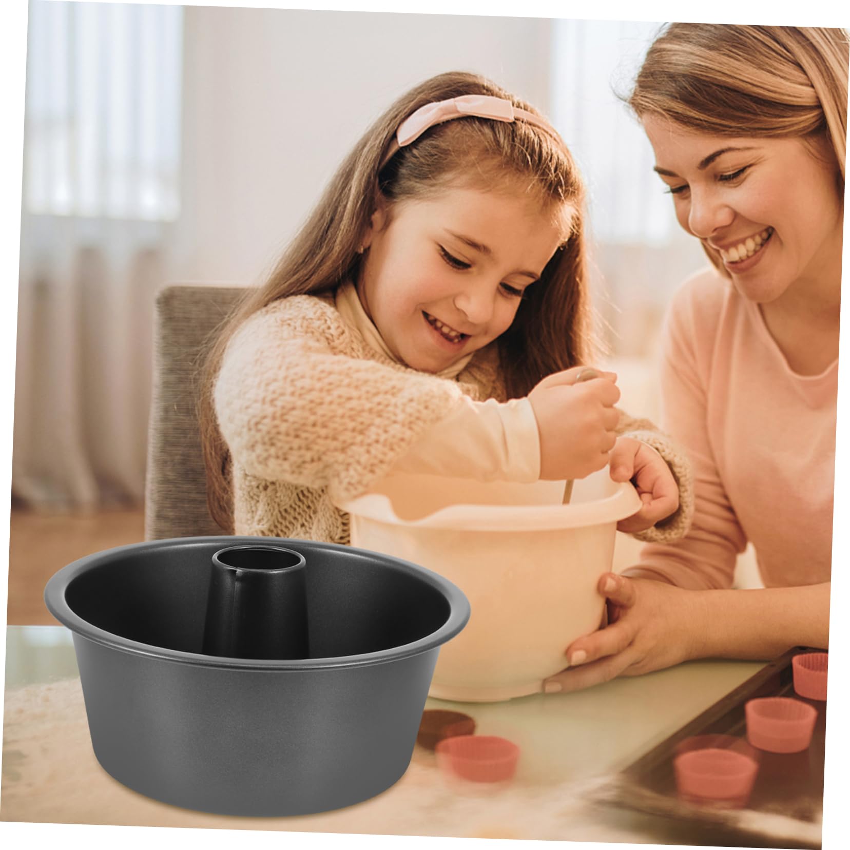 Cabilock 1stk Kuchenform Backzubehör Zinn Angel Food Rohrpfanne Geleeform Donut-backblech Butterform Pfannkuchen Mousse Geformt Donut-form Brotbackform Muffinformen Kohlenstoffstahl Black