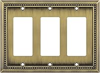 Vista 113 de Henne Bery Sunken Pearls - Placa de pared decorativa resistente para interruptor, cubierta para tomacorrientes (doble dúplex, níquel satinado)