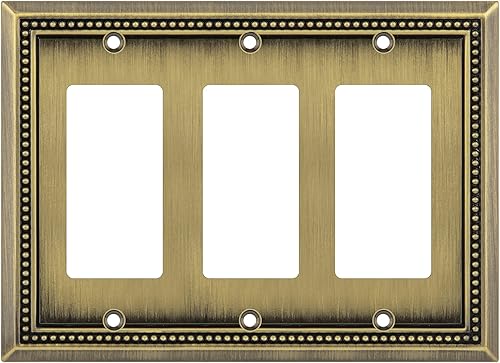 Vista 458 de Henne Bery Sunken Pearls - placa decorativa de pared para interruptor (Palanca simple, 2 unidades, níquel satinado)