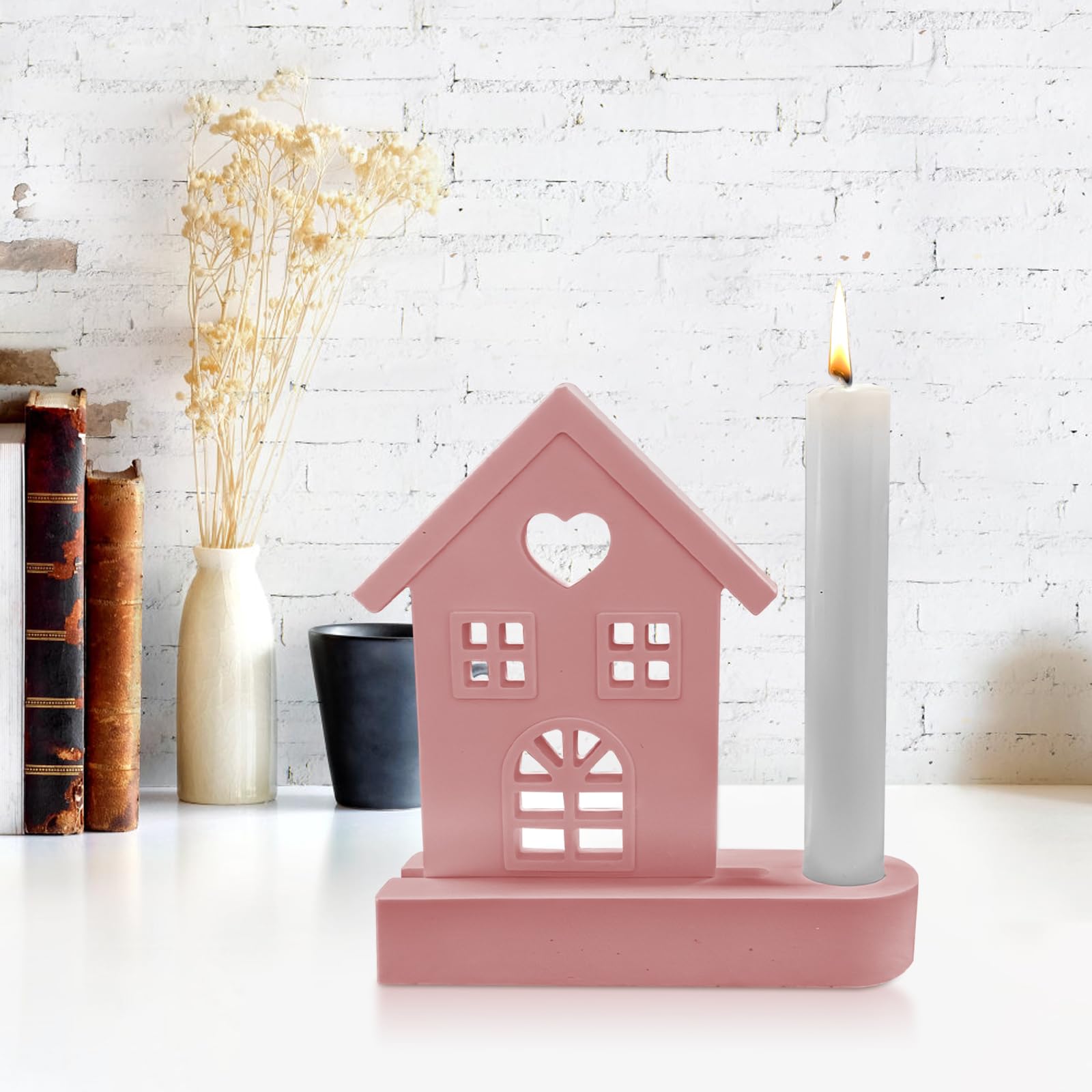 Moule Resine Lot De 3 Moules En Silicone Pour Maison, Maison, Avec Fenêtre, Moule En Silicone Pour Moulage, Maisons, Moules à Bougies, Moules En Résine époxy Pour Béton, Savon, Ornements Artisanaux (3