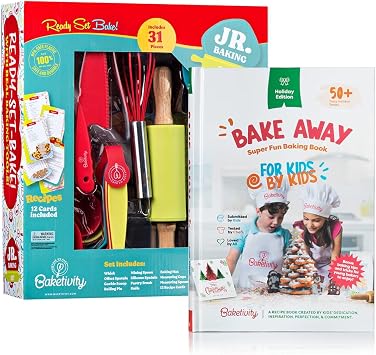 Baketivity Baking Utensils Set + Holiday Cookbook