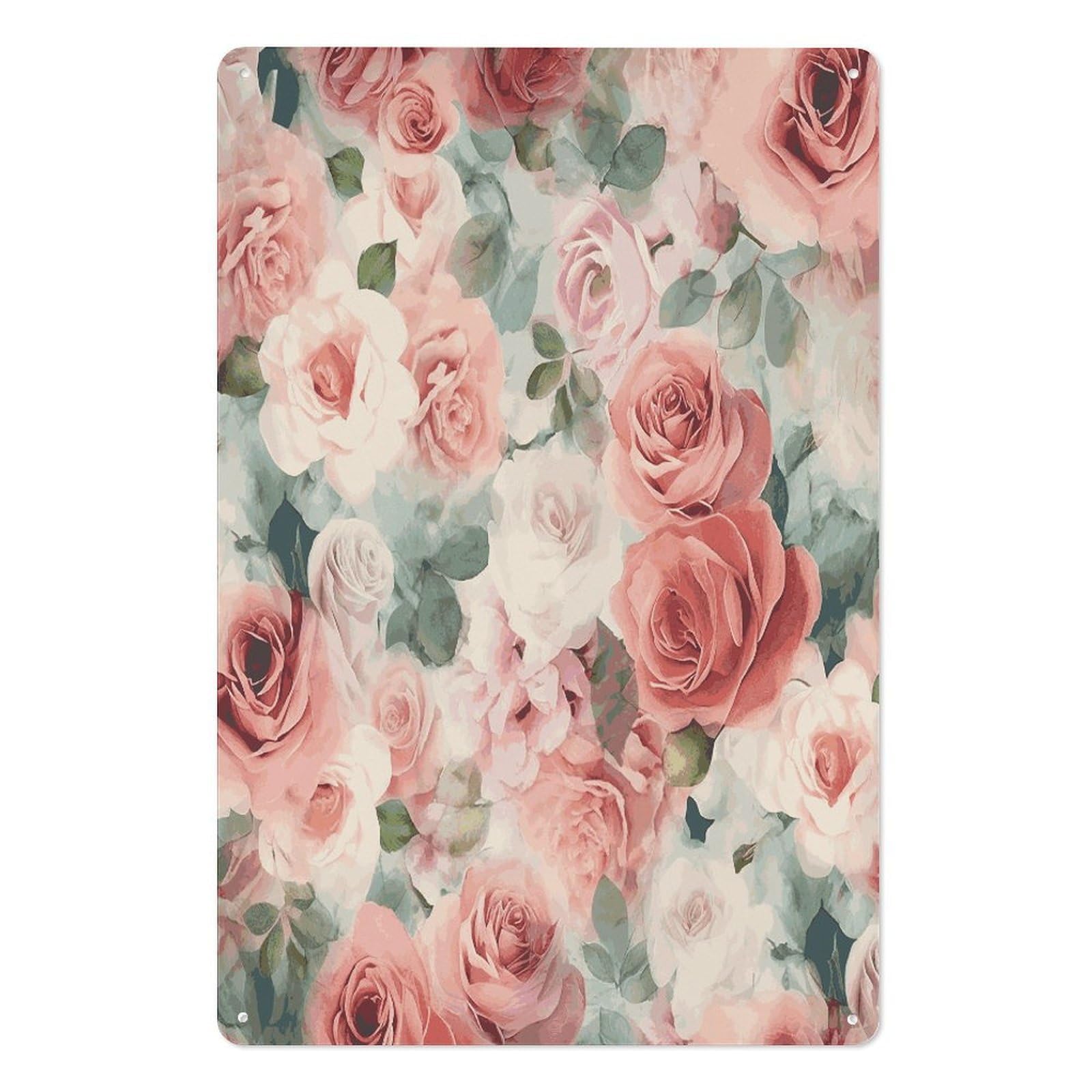 Letrero de estaño de rosas para regalo especial y decoración original de fiestas temáticas