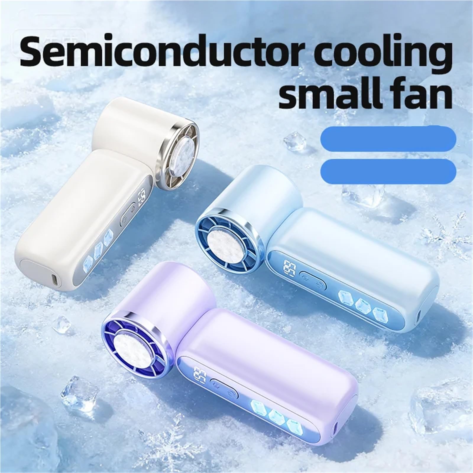 Ventilatore portatile portatile con raffreddamento a semiconduttore ICE Mini dispositivo di raffreddamento personale ricaricabile Turbo a 360°(Blue)