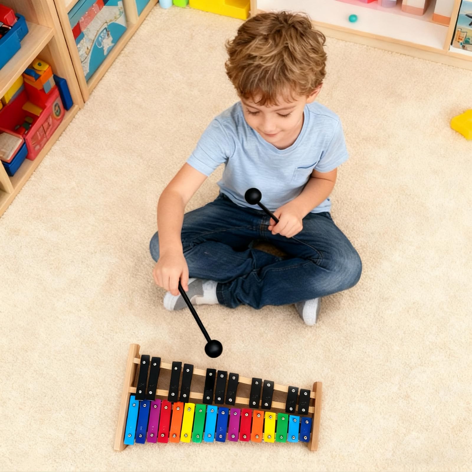 27 nut glockenspiel ksylofon z kolorowymi żelaznymi kluczami, orfowy instrument perkusyjny dla młodych muzyków, muzyczna zabawka edukacyjna z młotkiem