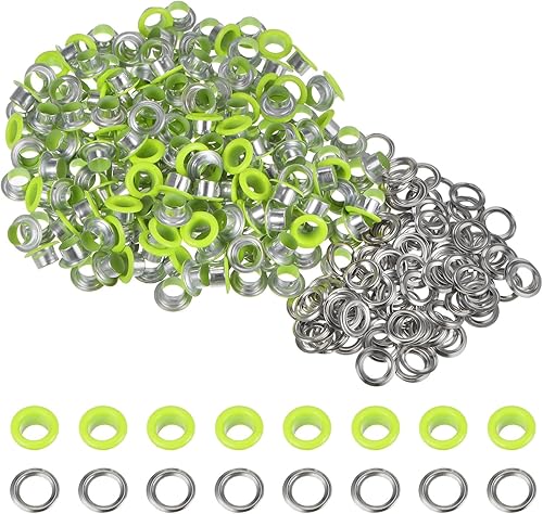 Miniatura 44 de HARFINGTON Juego de 200 ojales redondos de color de 0.394 pulgadas, ojales metálicos con arandelas para álbumes de recortes, zapatos, ropa, lona