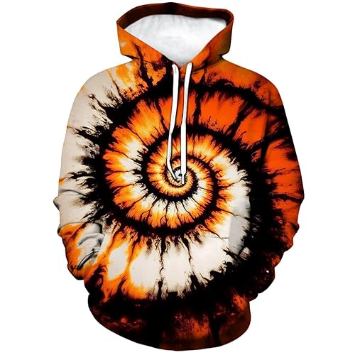 Funny Tie Dye Hoodie Colorful Spiral Theme Sweatshirt