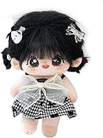 CALEMBOU XiaoWanzhi 20cm Plush Doll with Skeleton - Cute Kawaii Anime Dress Up Stuffed Toy, Customizable Hair & Outfits for Girls