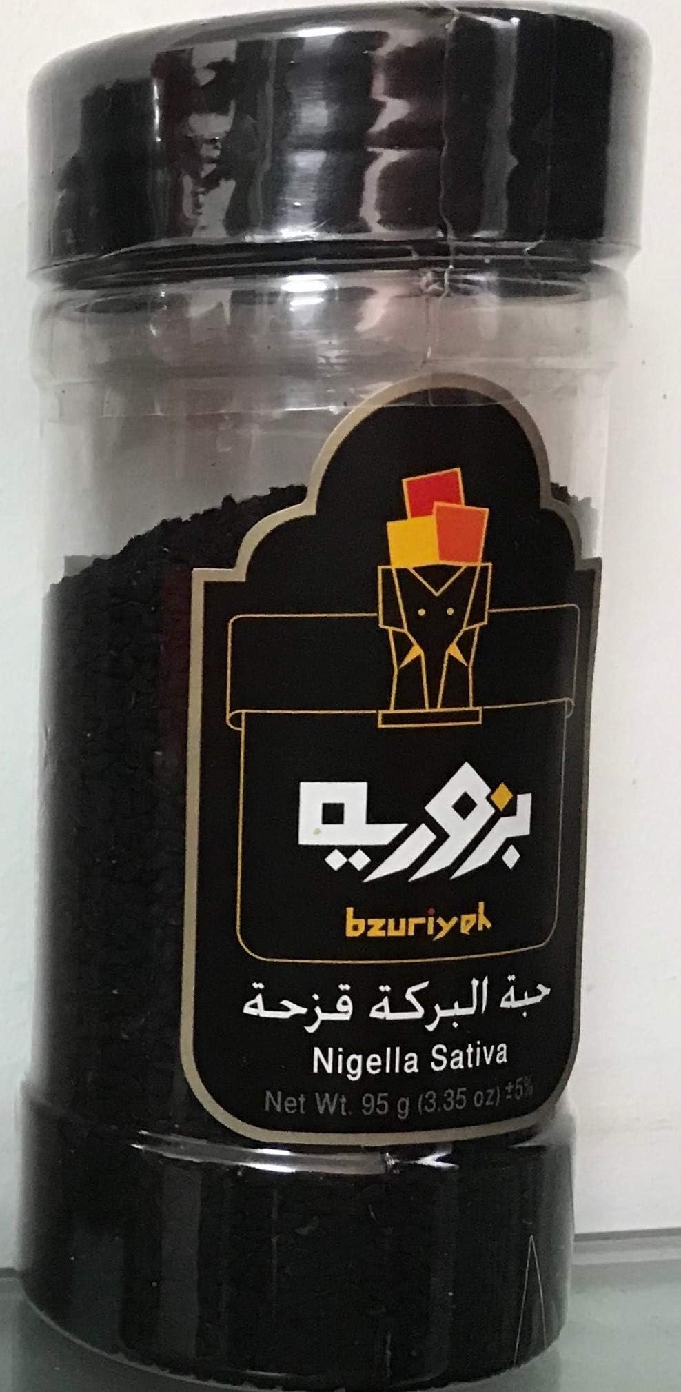 Nigella Sativa Seeds | Black Seed | Black Cumin | from Jordan | Premium Quality (95g BZURIEYH KABATILO | Plastic Jar)