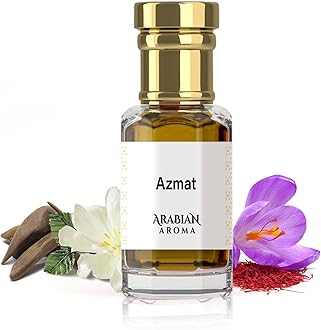 Azmat Attar | Saffron & Oud Fragrance with Musk Base | Attar for Men Long Lasting Smell | Oil-Based Alcohol Free Ittar | 100% Perfume for Men | Roll On Itra | (6ml)