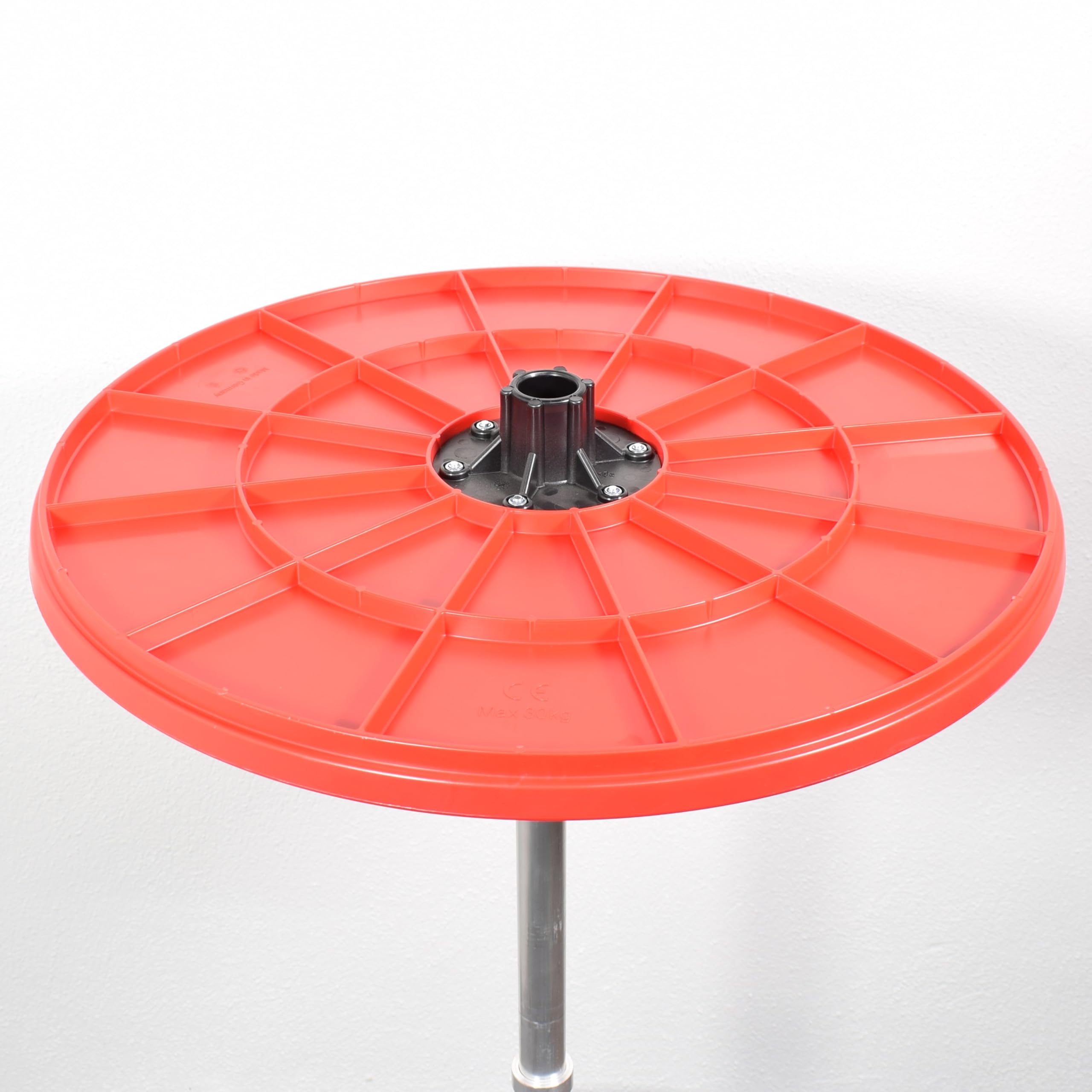 Aufstecktisch für Getriebeheber, Arbeitsfläche aus Kunststoff mit Antirutscheinlage, Öl- und Kraftstoffresistent, 30 kg Maximalbelastung, Made in Germany (Rot)