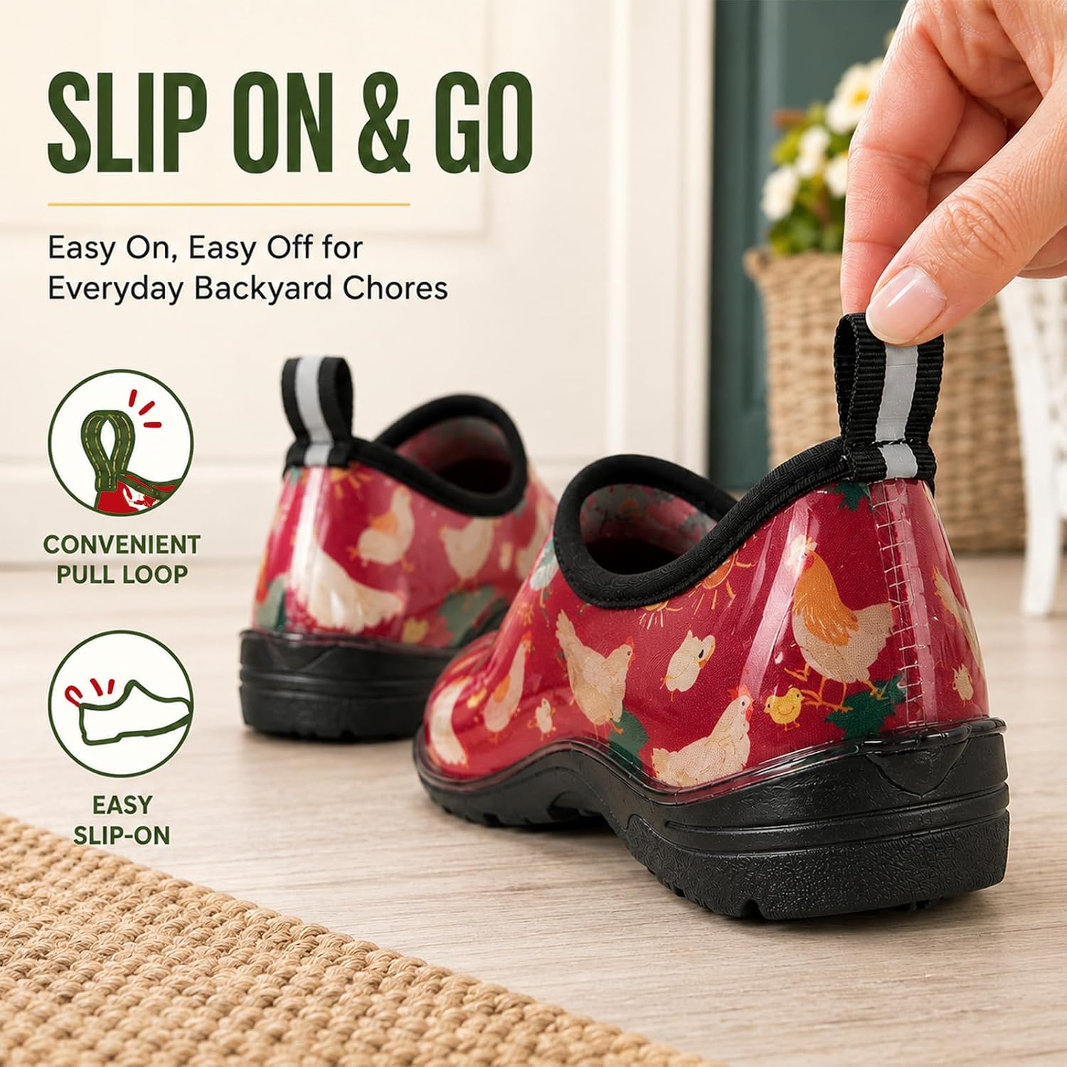 Garden Shoes for Women Waterproof Slip-On Garden Clogs