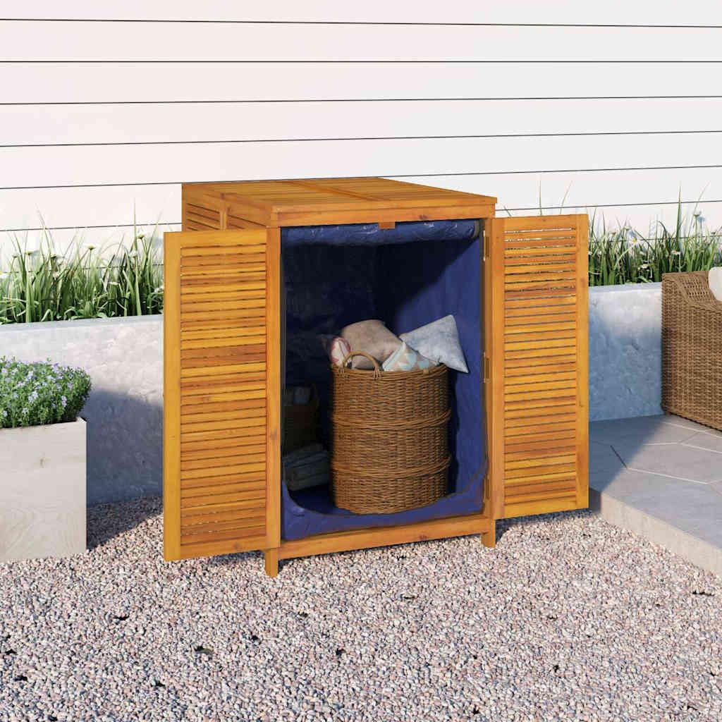 Cassapanca da giardino, 70 x 87 x 104 cm, in legno massiccio di | contenitore per esterni, per cuscini, coperte, con porte, sacchetto impermeabile, istruzioni di montaggio (lingua italiana