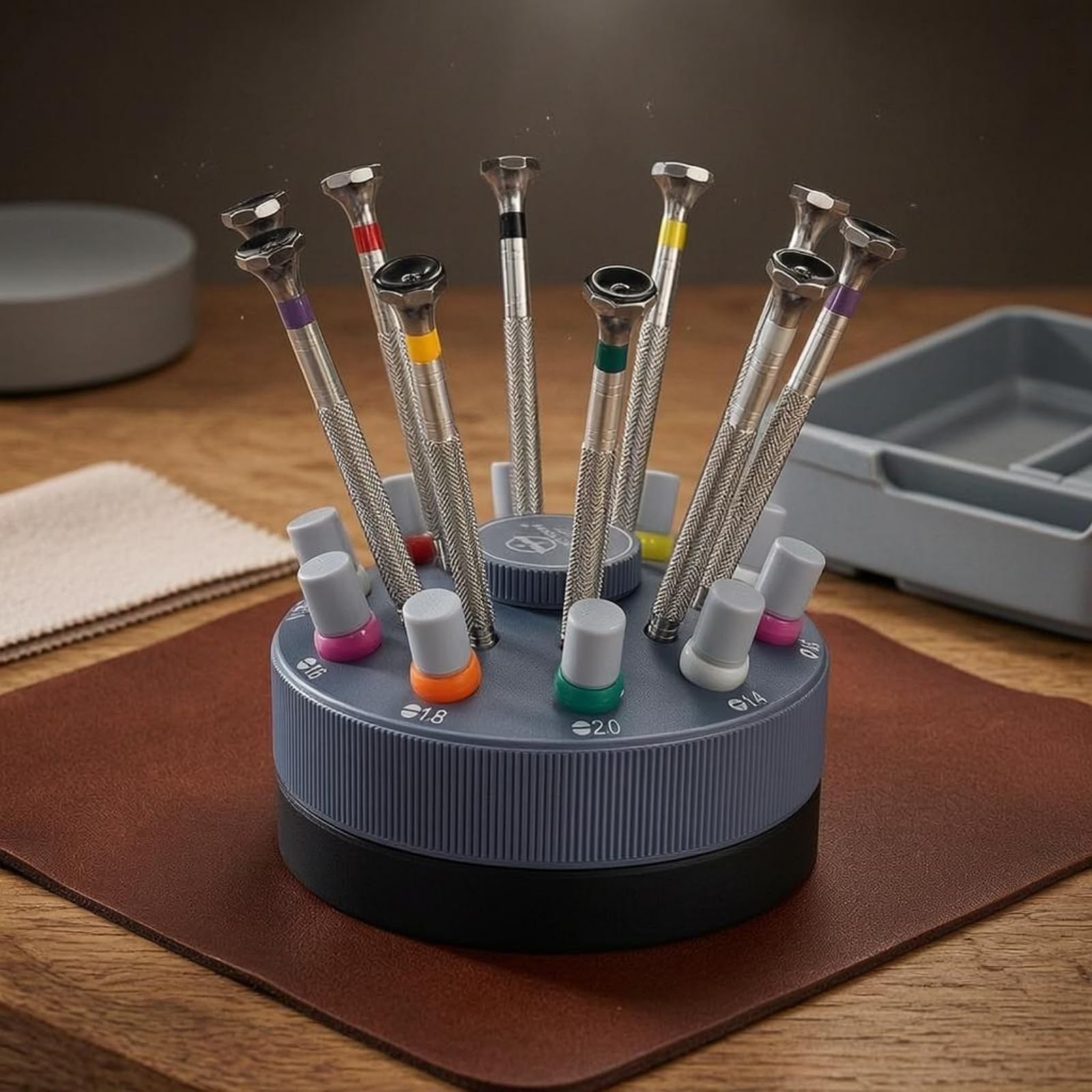Set Cacciaviti Precisione Base Girevole Cacciaviti Precisione Punte Extra Cacciavite Orologiaio, Set Di Cacciaviti GY007 Piccolo Ottagono Con Punte Tutte A Taglio, Più 10 Punte Aggiuntive