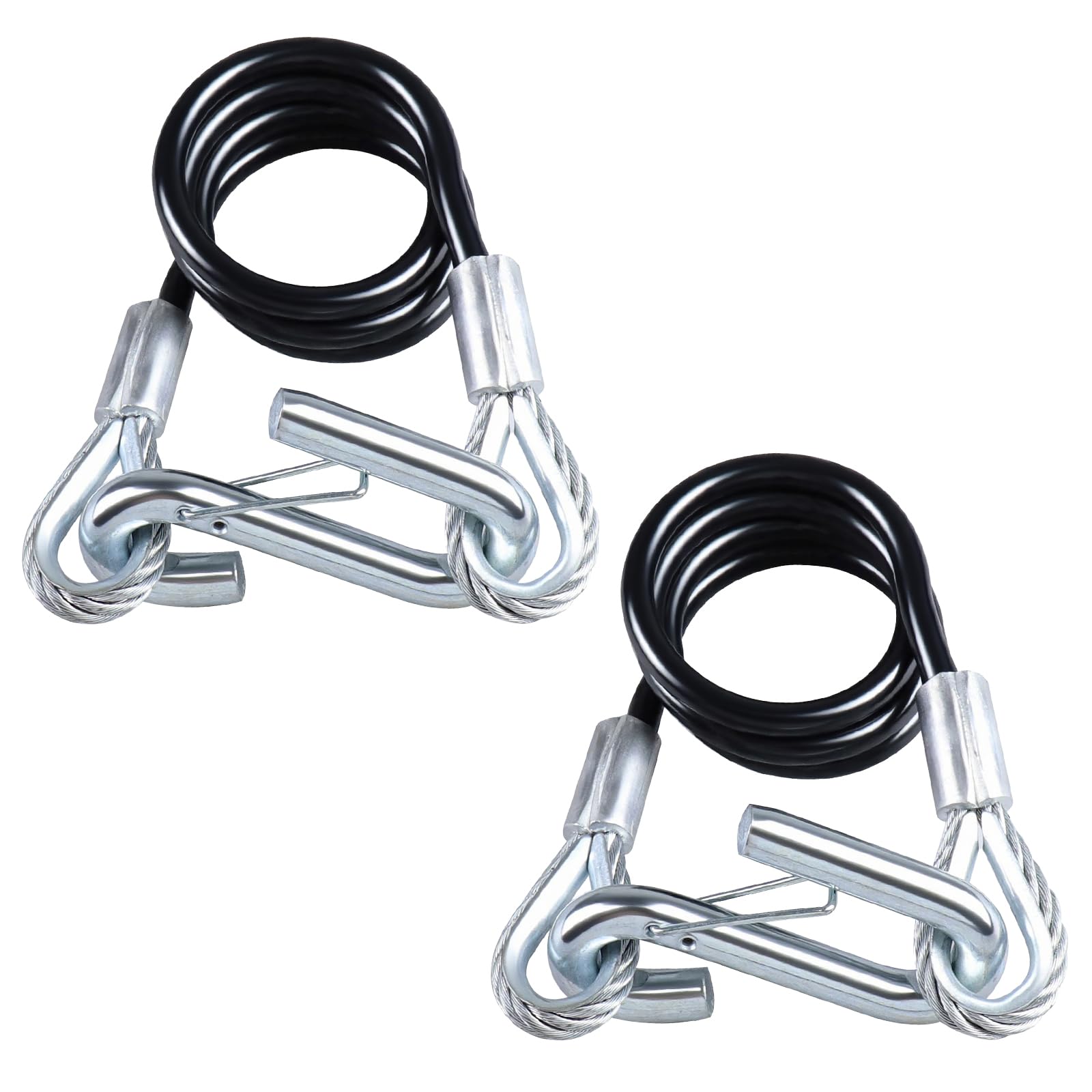 44" Trailer Safety Cables with 17/32" S-Hooks 7500 lbs 2 Pack