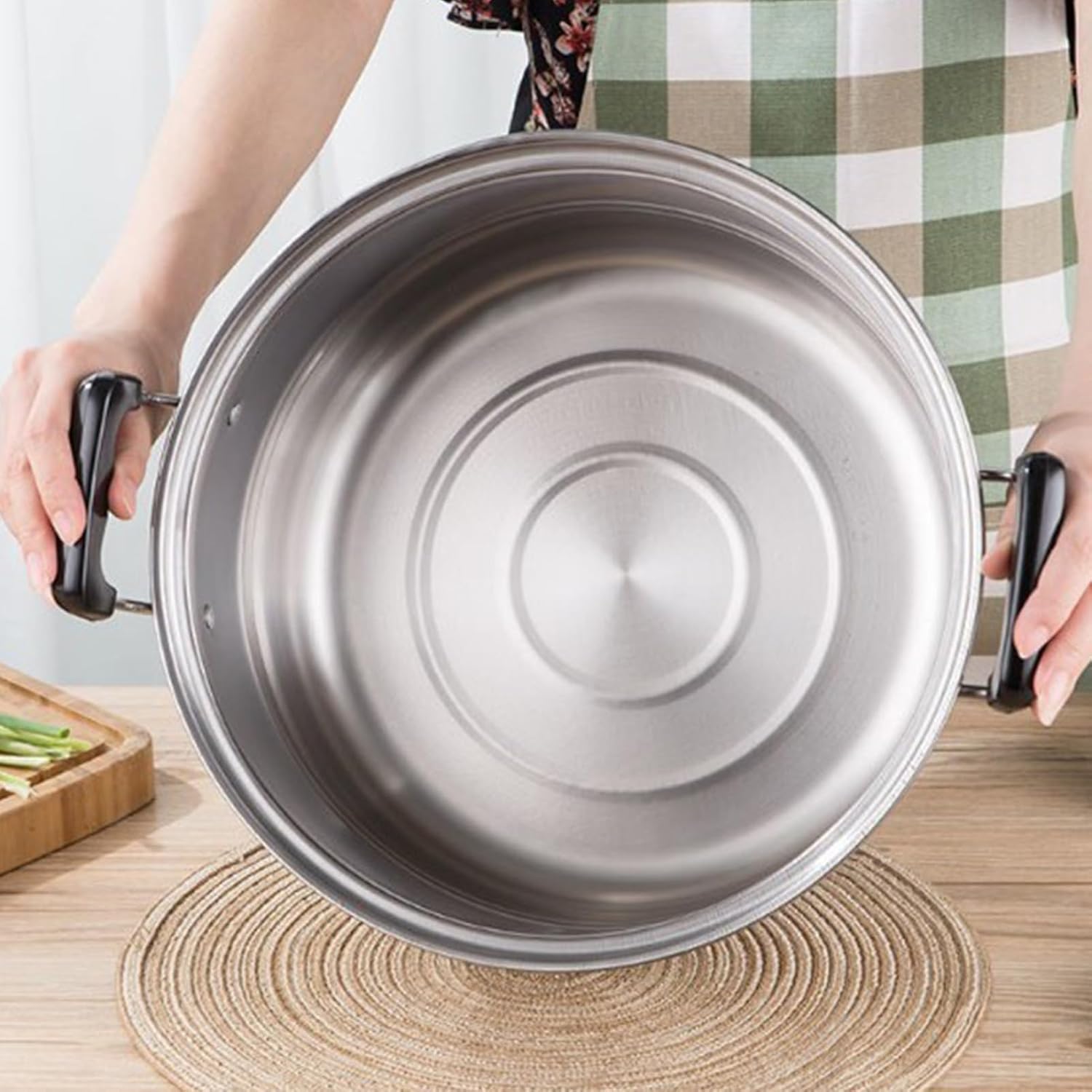 ZJchao Steamer for Cooking, Stainless Steel Double Layer Steamer Pot Large Capacity Steaming Pot Compatible with Gas Stoves Multipurpose Cookware for Kitchen Cooking Vegetables