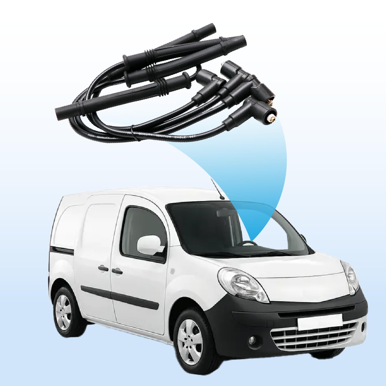 4 Pcs Câble D'allumage Ligne Voiture 0300891604 pour Clio 2 Kangoo Twingo 1 Twingo 2 Cable Bougie Allumage Fil Bougie 8200713680