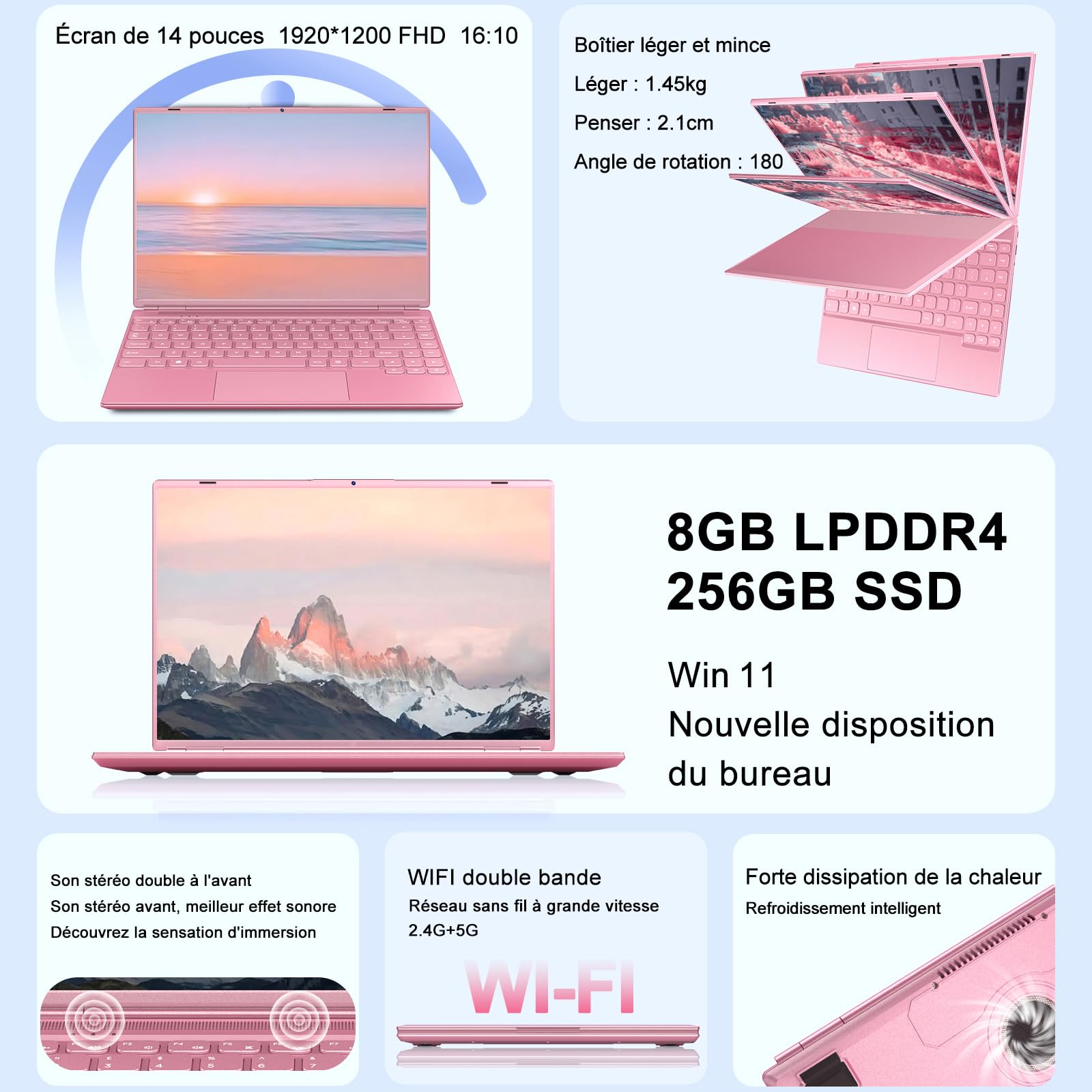 AOCWEI Laptop Win 11 14