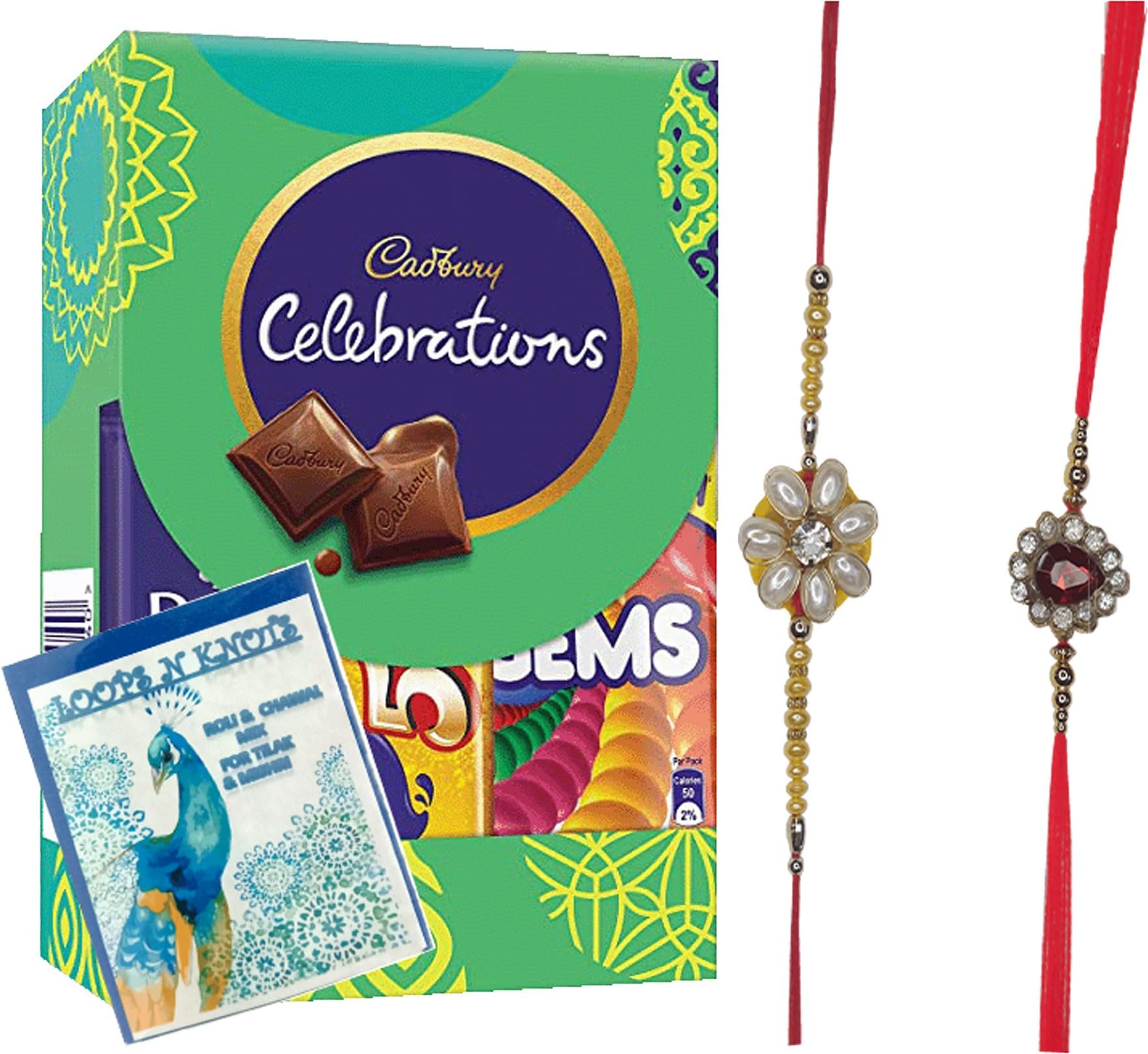 Rakhi Gift Hamper For Brother Abox of Assorted Mini Chocolates & 2 Rakhi