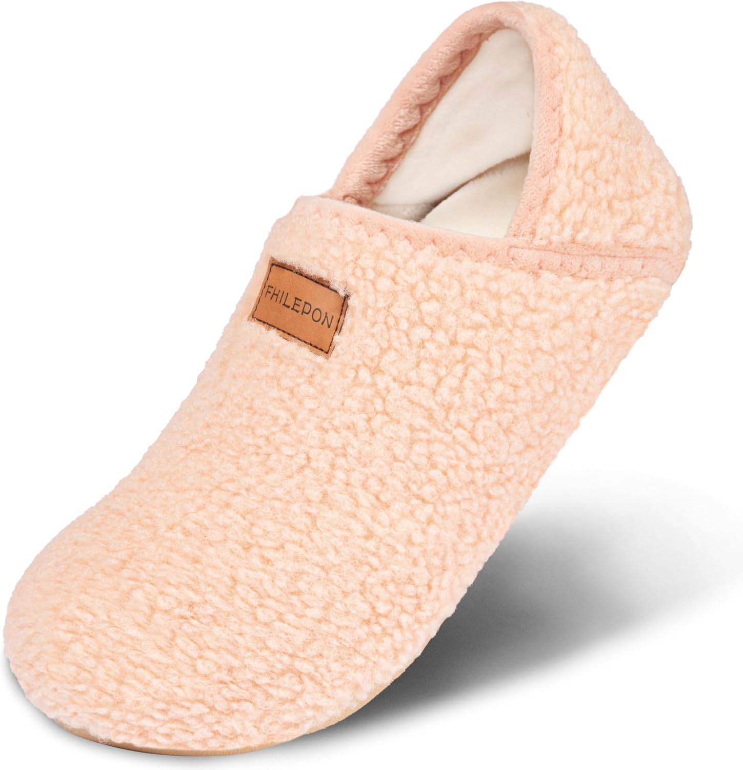 House Slippers for Women Soft-Lightweight House Shoes Men’s Furry Slippers Socks with Rubber Sole for Indoor Outdoor Use