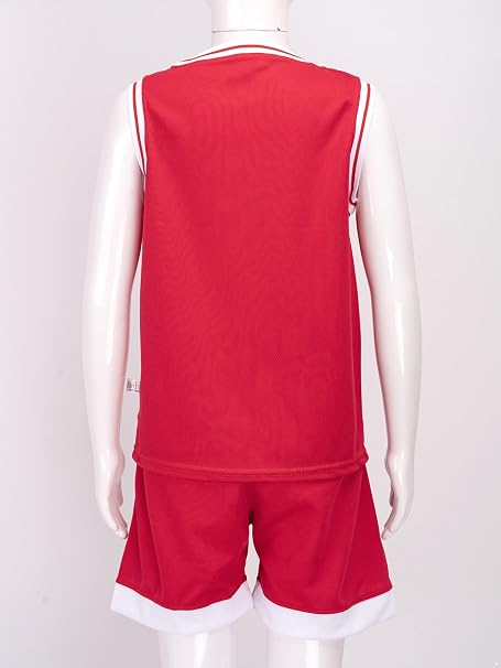 Kids Boys Sport Outfit Set – Sleeveless Letter Print T-Shirt & Shorts, Football/Basketball, Polyester/Spandex